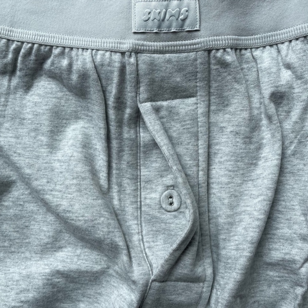 Skims Boyfriend Loose Boxer Unisex Collection Light Heather Grey Small - Picture 9 of 13
